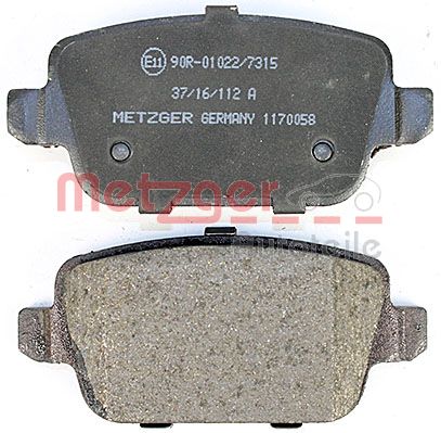 METZGER 1170058 Bremsbelagsatz, Scheibenbremse